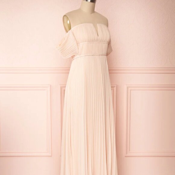 Boutique 1861 Pink Chiffon Off-Shoulder Dress – Size XL, NWT - Picture 13 of 14